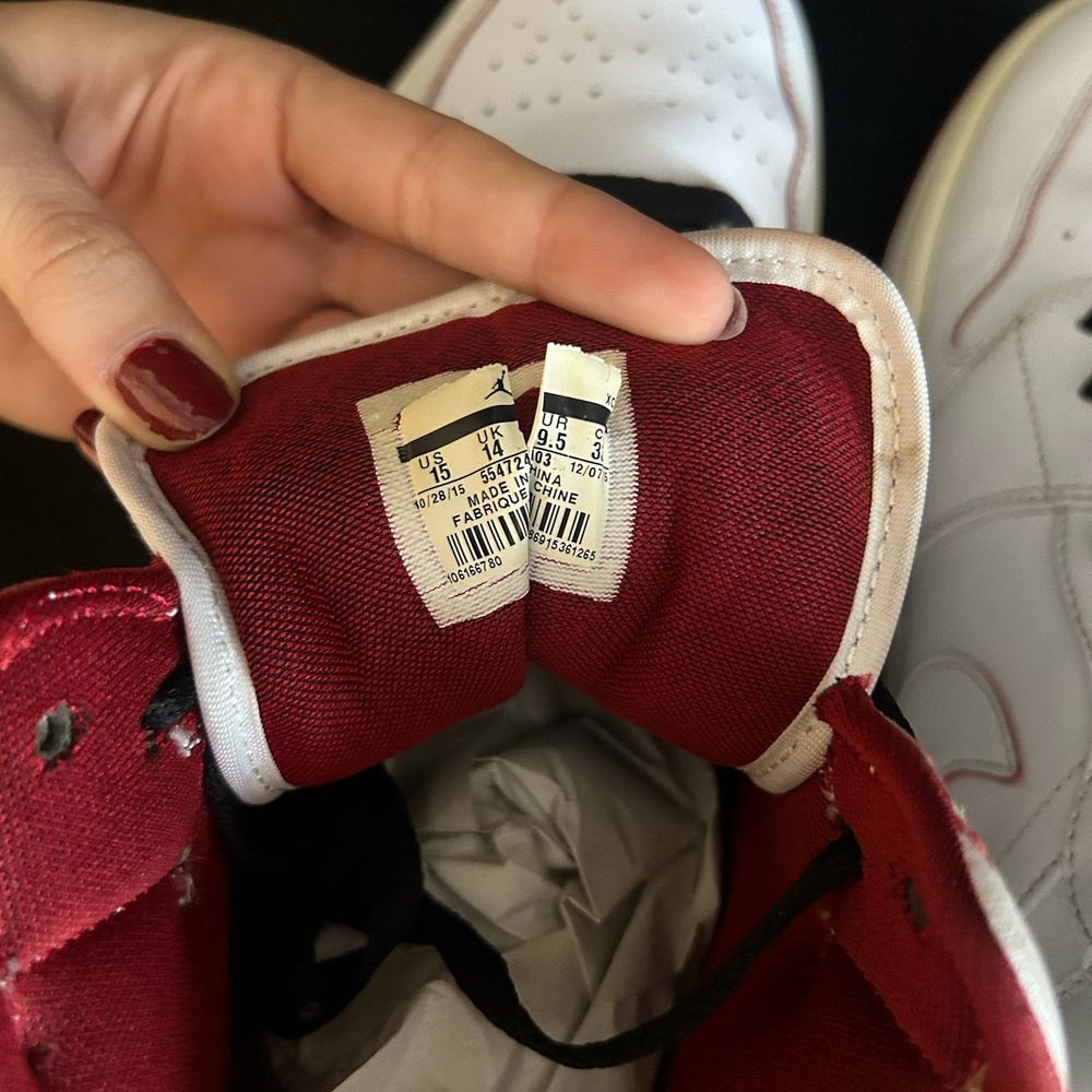 Jordan 1 Retro Mid White Gym Red Black - Size 15 ( 554724-103 ) Sneakers - Picture 4 of 5